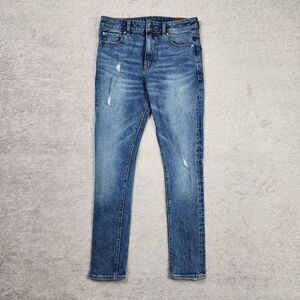 ASOS fit to waist jeans skinny distressed Whiskered Sanding womens Size 30